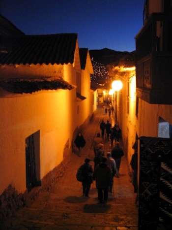 Cusco streets by night